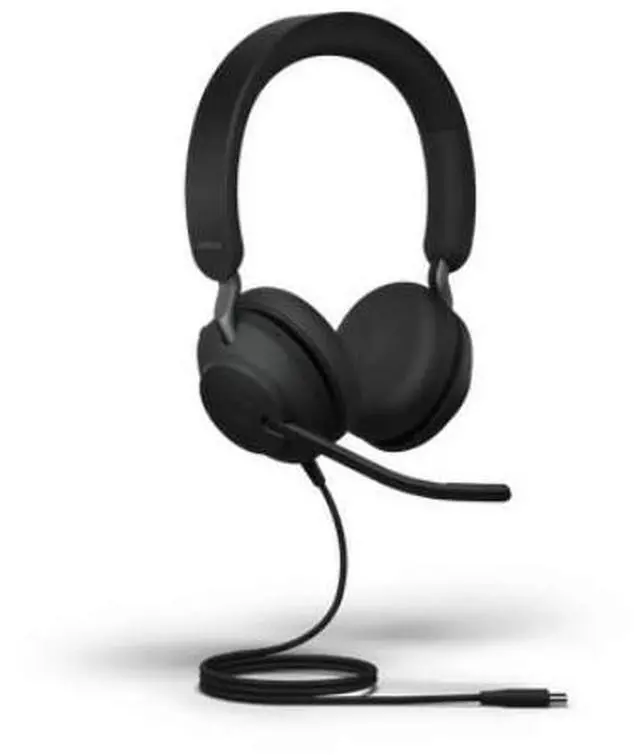 Alt view image 3 of 4 - Jabra Evolve2 40 SE Wired Stereo Noise-Cancelling Headset - Features 3-Microphone Call Technology and USB-C Cable - MS Teams Certified, Works with All Other Platforms - Black