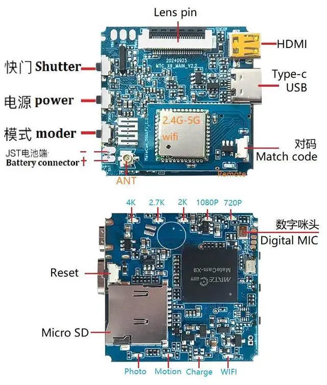 Alt view image 3 of 7 - MateCam X9-5G Mini Camera 4K 60FPS IMX258 Small Wifi Webcam USB Security Surveillance W/ Subminiature Vigilancia Cameras Module Lens