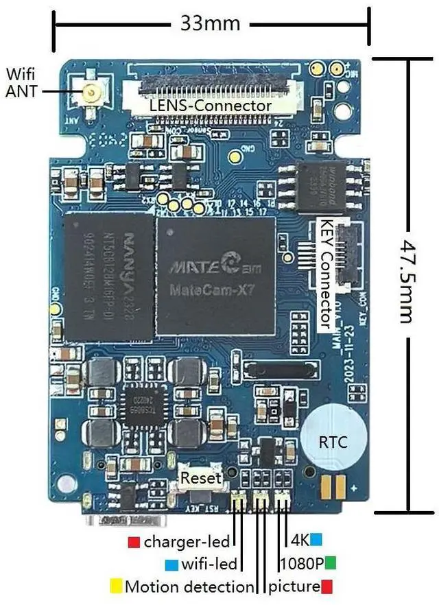 Alt view image 3 of 7 - MateCam X7 Pro 13MP Real 4K Type-C WiFi P2P Mini Camera Video Motion Detector Small DIY Cam Module