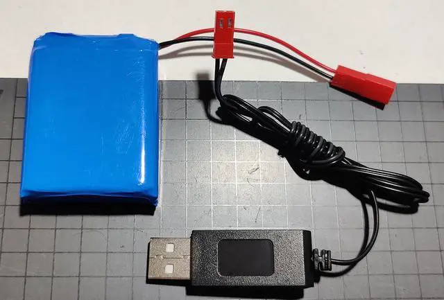 Alt view image 2 of 2 - USB charging cable 3.7V 4000mah/2000mah lithium battery JST male plug polymer lithium battery(without battery)