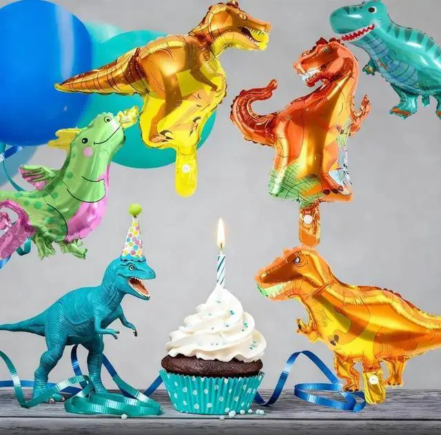 Alt view image 5 of 6 - Dinosaur Birthday Party Decorations, Dinosaurs World Birthday Party Tableware Set, Table Covers, Cake Toppers, Balloons, Banners, Swirls for Kids