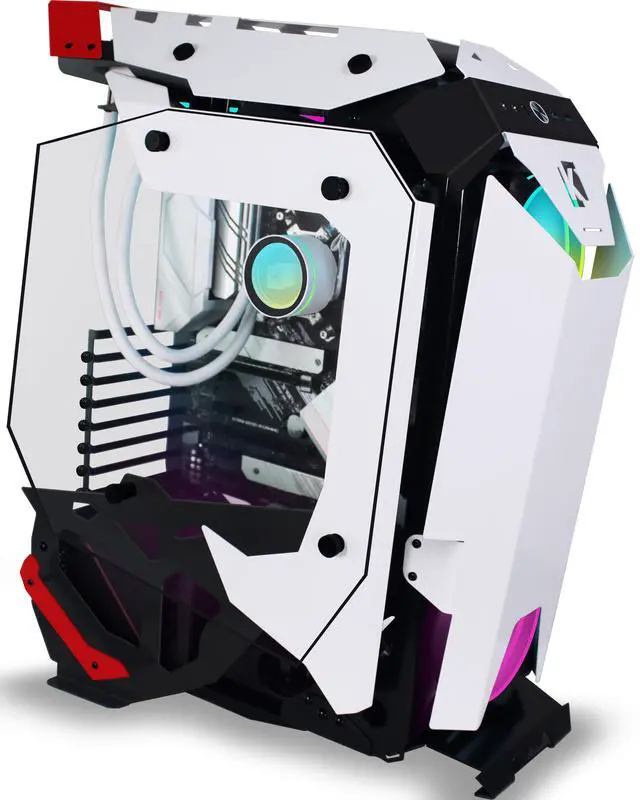 Main image of ANSAITE C650 Mech PC Case - ATX Tower Gaming Computer Case with Tempered Glass,White
