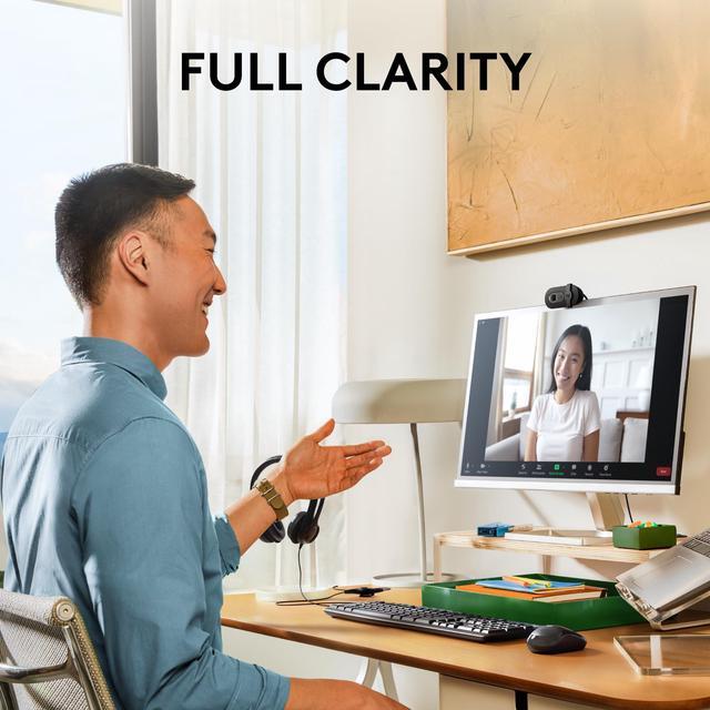 Alt view image 2 of 7 - Logitech Brio 101 Full HD 1080p Webcam for Meetings, Streaming, Desktop, Laptop, PC - Built-in Mic, Shutter, USB-A, Teams, Zoom - Black