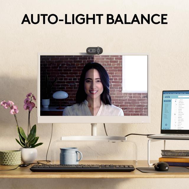 Alt view image 3 of 7 - Logitech Brio 101 Full HD 1080p Webcam for Meetings, Streaming, Desktop, Laptop, PC - Built-in Mic, Shutter, USB-A, Teams, Zoom - Black