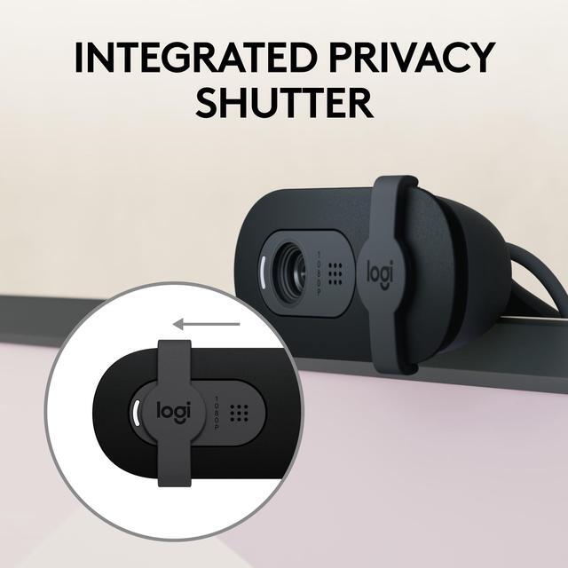 Alt view image 4 of 7 - Logitech Brio 101 Full HD 1080p Webcam for Meetings, Streaming, Desktop, Laptop, PC - Built-in Mic, Shutter, USB-A, Teams, Zoom - Black