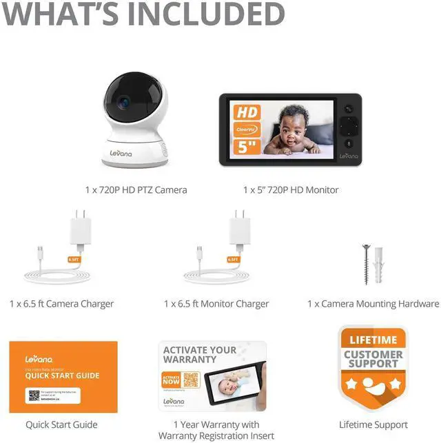 Alt view image 7 of 7 - Levana Ella 5 720P HD Video Monitor with 1 Camera