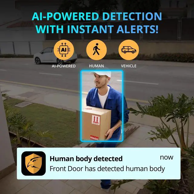 Alt view image 3 of 6 - Defender AI POWERED Guard Pro 4K Wi-Fi 6 Plug-in Power Security Camera