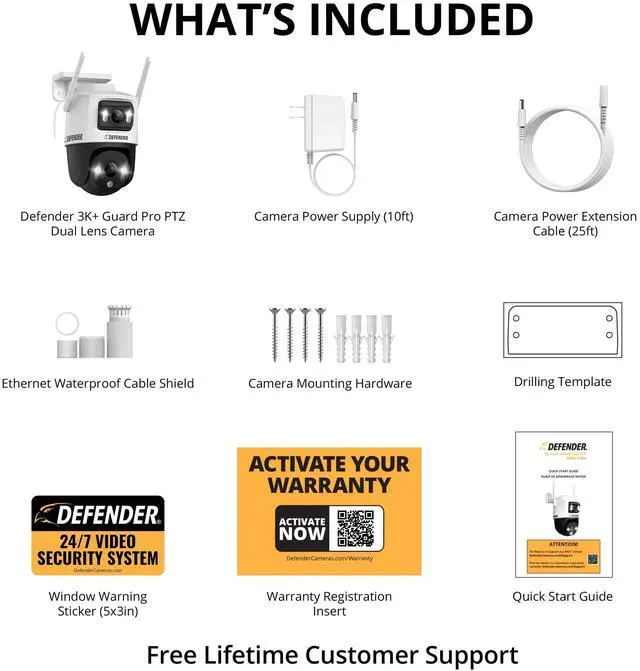 Alt view image 7 of 7 - Defender AI POWERED Guard Pro 3K PLUS Dual Lens PTZ Wi-Fi 6 Plug-in Security Camera