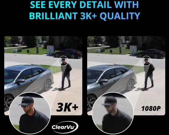 Alt view image 5 of 7 - Defender AI POWERED Guard Pro 3K PLUS Dual Lens PTZ Wi-Fi 6 Plug-in Security Camera - 2 Pack