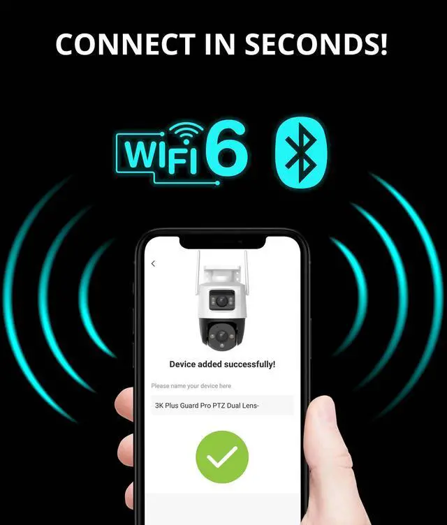 Alt view image 6 of 7 - Defender AI POWERED Guard Pro 3K PLUS Dual Lens PTZ Wi-Fi 6 Plug-in Security Camera - 2 Pack