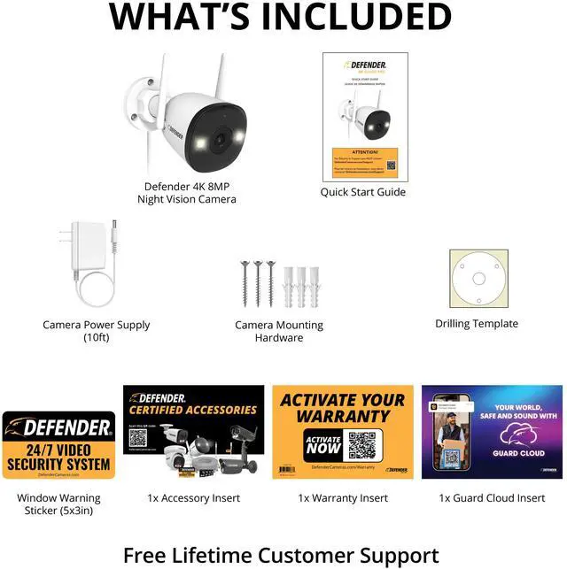 Alt view image 6 of 6 - Defender AI POWERED Guard Pro 4K Wi-Fi 6 Plug-in Power Security Camera