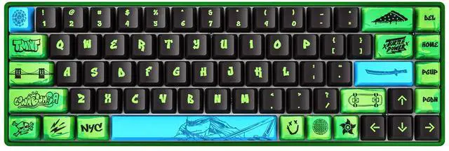 Alt view image 4 of 7 - Banshee K68 Magnetic Switch Keyboard - Teenage Mutant Ninja Turtles (4 Colors in 1)