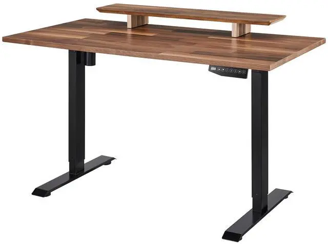 Main image of Rise Series Electric Sit-Stand Desk | Walnut Wood