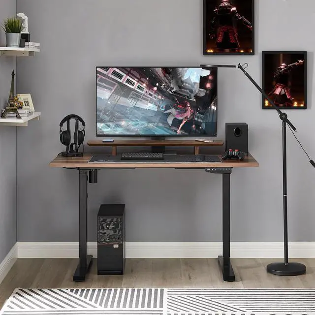 Alt view image 3 of 6 - Rise Series Electric Sit-Stand Desk | Walnut Wood