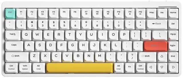 Main image of LINKEET Wireless Mechanical Keyboard 2.4G/Bluetooth, Ultra-Slim Low Profile Silent Mechanical Red Switch, 75% Compact 84 Keys TKL Gaming Keyboard with Ergonomic Magnetic Feet for Multi Device, White
