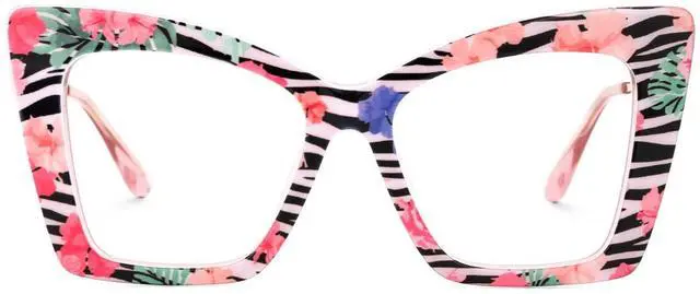 Main image of Zeelool Retro Butterfly Glasses for Women Blue Light Blocking Glasses Anti Eyestrain Eyewear ZJGX197476 Floral