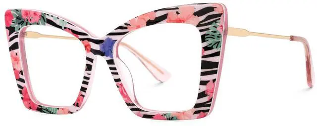 Alt view image 2 of 5 - Zeelool Retro Butterfly Glasses for Women Blue Light Blocking Glasses Anti Eyestrain Eyewear ZJGX197476 Floral