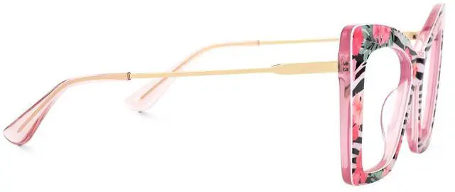 Alt view image 5 of 5 - Zeelool Retro Butterfly Glasses for Women Blue Light Blocking Glasses Anti Eyestrain Eyewear ZJGX197476 Floral