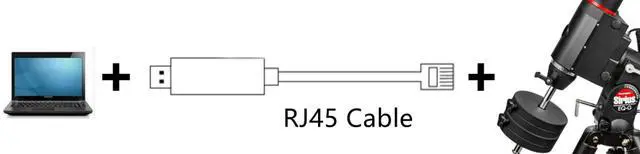 Alt view image 3 of 5 - Washinglee RJ45 Control Cable for Skywatcher and Orion Mount, for Heq5 pro, Azeq5, Azeq6, Eq6-R, Eq6-R Pro, EQ8-R and Orion Sirius Mount, Eqmod USB Console Cable for Skywatcher GOTO Mount, 6 FT