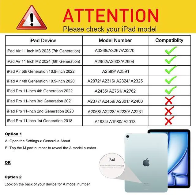 Alt view image 2 of 5 - SCSVPN for iPad Air 11 Inch Case M3/M2 (7th/6th Gen., 2025/2024), iPad Air 5th/4th Gen 10.9''(2022/2020), iPad Pro 11''(2020-2018) Protection Cover with Pen Holder+Stand+Shoulder Strap, Navy Green