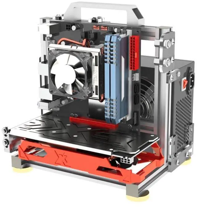 Main image of EATX Computer Case PC Test Bench Vertical Overclocking Open Aluminum Frame Chassis Rack DIY Computer Motherboard Case Rack Creative Personality Open PC Case Support Liquid Cooling