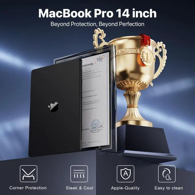 Alt view image 2 of 5 - Macaset for MacBook Pro 14 inch Case M4 2025 2024-2021 M3 M2 M1 Pro/Max [100% Original Space Black] [Corner Protective] Clear Matte Hard Shell Cover Laptop A3401 A3185 A3112 A2992 A2918 A2779 A2442