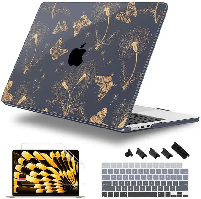 Main image of Lepeoac for MacBook Air 13.6 inch Case M4 M3 M2 2025 2024-2022 Release Model A3240 A3113 A2681, Sturdy Plastic Hard Shell Case for MacBook Air M2 13 inch with Touch ID, Butterflies