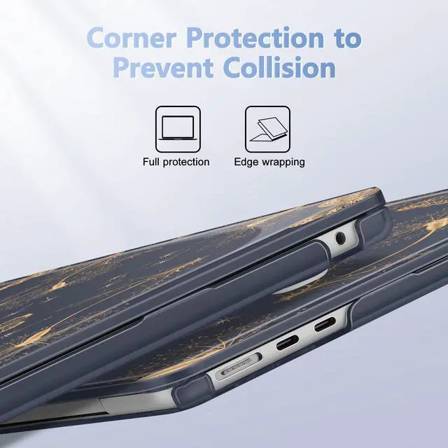 Alt view image 3 of 5 - Lepeoac for MacBook Air 13.6 inch Case M4 M3 M2 2025 2024-2022 Release Model A3240 A3113 A2681, Sturdy Plastic Hard Shell Case for MacBook Air M2 13 inch with Touch ID, Butterflies