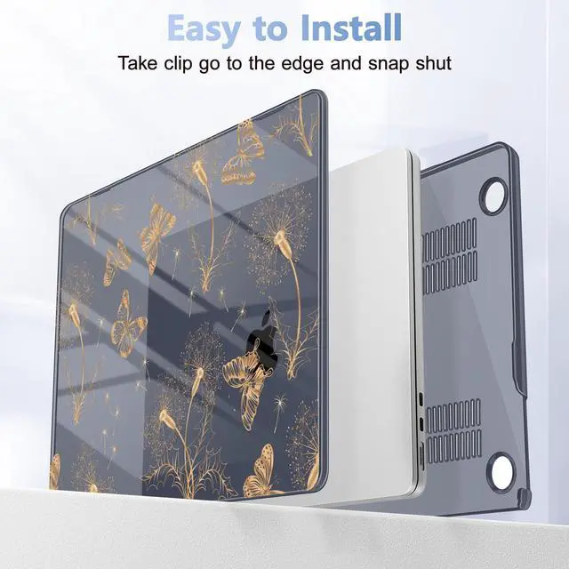 Alt view image 5 of 5 - Lepeoac for MacBook Air 13.6 inch Case M4 M3 M2 2025 2024-2022 Release Model A3240 A3113 A2681, Sturdy Plastic Hard Shell Case for MacBook Air M2 13 inch with Touch ID, Butterflies