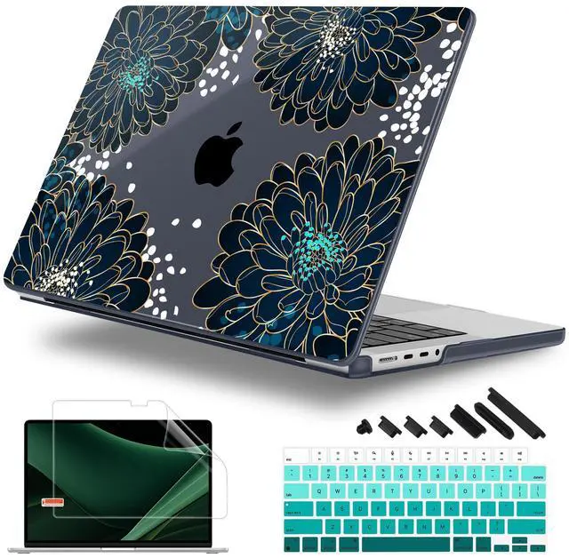 Main image of Lepeoac for MacBook Pro 16 inch Case 2021 2022 2023 2024 Release A3186 A3403 M4 A2991 M3 A2780 M2 A2485 M1 Pro/Max, Hard Shell Case with Screen Protector & Keyboard Cover, Luxury Floral