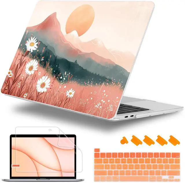 Alt view image 2 of 5 - Lepeoac Case for MacBook Pro 13 inch with/Without Touch Bar (2016-2022, M2 A2338 M1 A2289 A2251 A2159 A1989 A1706 A1708), Hard Shell + Keyboard Cover + Dust Plug, Mountains