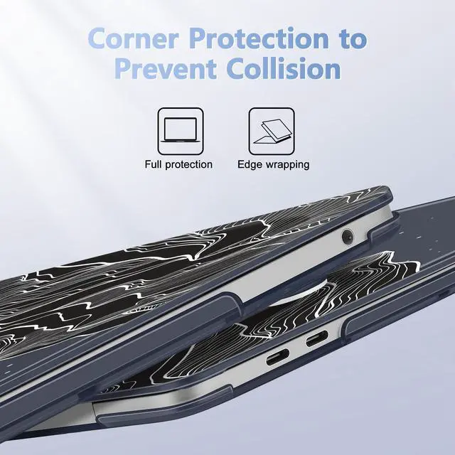 Alt view image 4 of 5 - Lepeoac Case for MacBook Pro 13 inch with/Without Touch Bar (2016-2022, M2 A2338 M1 A2289 A2251 A2159 A1989 A1706 A1708), Hard Shell + Keyboard Cover + Dust Plug, Mountain