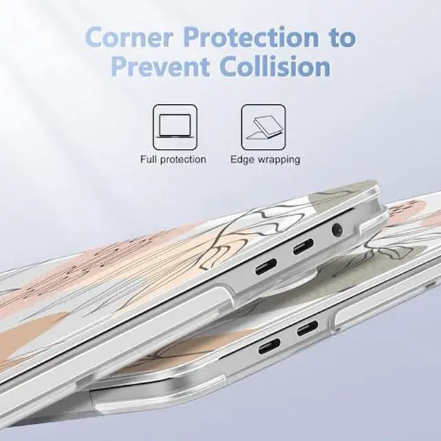 Alt view image 3 of 5 - Lepeoac for MacBook Pro 16 inch Case 2019 2020 Release Model A2141, Plastic Hard Shell Cover with Keyboard Cover & Screen Protector for MacBook Pro 16 inch with Touch Bar & Touch ID - Tropical Leaves