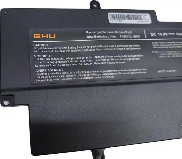 Alt view image 3 of 5 - GHU New Battery PA5013U-1BRS for Toshiba Portege Z830 UltraBook Series Z830-10P Z830-BT8300 Z830-S8301 Z830-S8302 Z835 Z930 Z935 28 Wh 14.8V