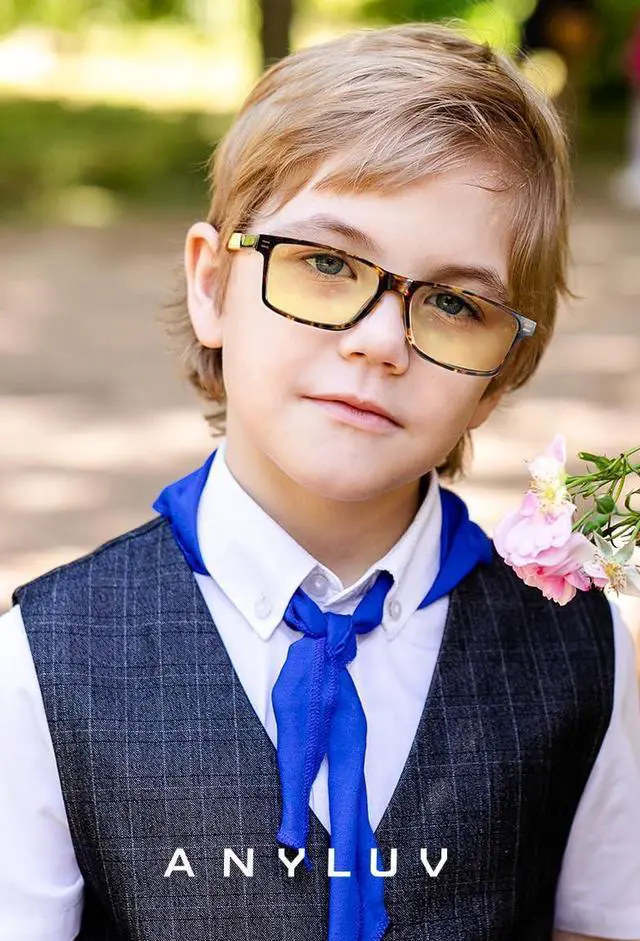 Alt view image 2 of 5 - ANYLUV Blue Light Glasses for Kids, Blue Light Blocking Glasses for Girls/Boys, Teen Gaming Glasses Anti Eyestrain