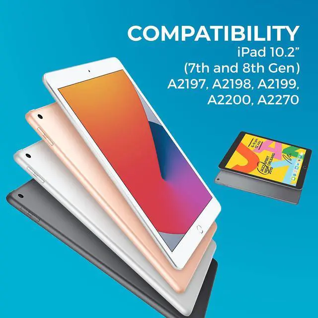 Alt view image 2 of 5 - Gumdrop DropTech Clear Case Fits Apple iPad 9th | 8th | 7th Gen (10.2-inch) Designed for K-12 Students Teachers & ClassroomsDrop Tested Rugged Shockproof Bumpers for Reliable Device Protection  Blue