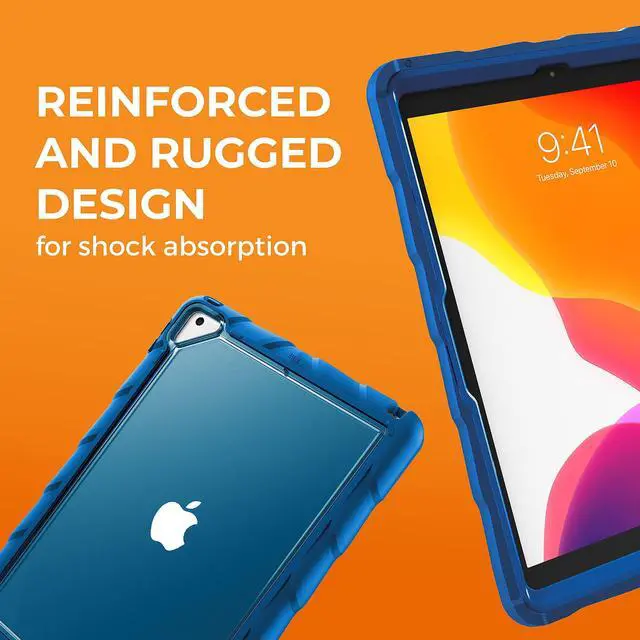 Alt view image 3 of 5 - Gumdrop DropTech Clear Case Fits Apple iPad 9th | 8th | 7th Gen (10.2-inch) Designed for K-12 Students Teachers & ClassroomsDrop Tested Rugged Shockproof Bumpers for Reliable Device Protection  Blue