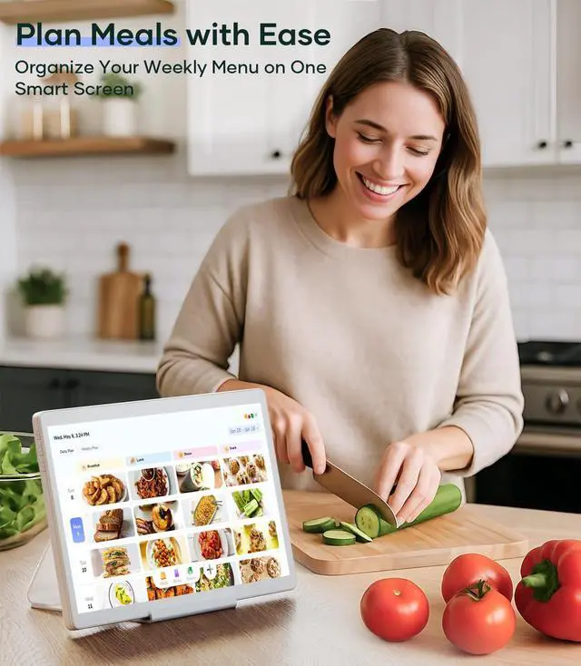 Alt view image 5 of 5 - Cozyla 15.6'' Digital Calendar Wall Touch Screen Support Any Android Tablet Google Play Apps To Do List Notepad Chore Chart for Kids Meal Planner Wall Mount Smart Electronic Calendar for Family White