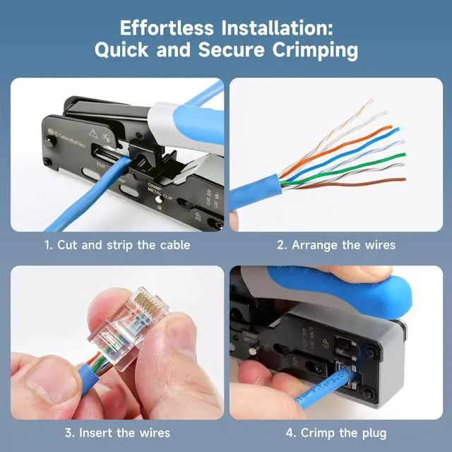 Alt view image 5 of 5 - Cable Matters 200-Pack CAT6 RJ45 Modular Plugs (RJ45 Connector, Cat 6 Ends, Cat 6 Ethernet Connector, Ethernet Plugs), for Solid or Stranded UTP Cable