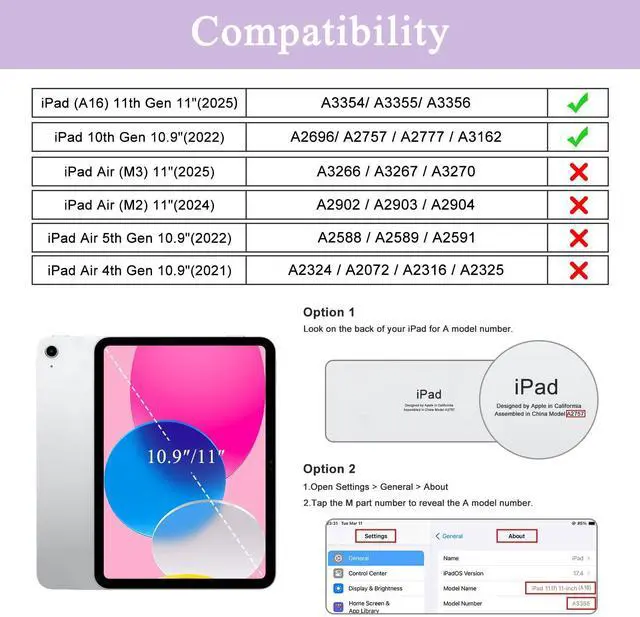 Alt view image 2 of 5 - Soke for iPad (A16) 11th/10th Generation Case with Keyboard(2025/2022)-7 Color Backlight Wireless Detachable Folio Keyboard Cover with Built-in Pencil Holder for iPad 11/10.9 inch, Lilac