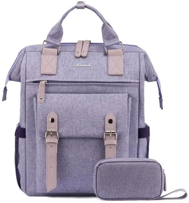 Main image of LOVEVOOK Extra Large Backpack for Women, 18 Inch Travel Laptop Backpack with USB Charging Port, Teacher Doctor Nurse Work Bags, College Computer Backpack Purse, Wide Open Carry On Travel Bag, Purple