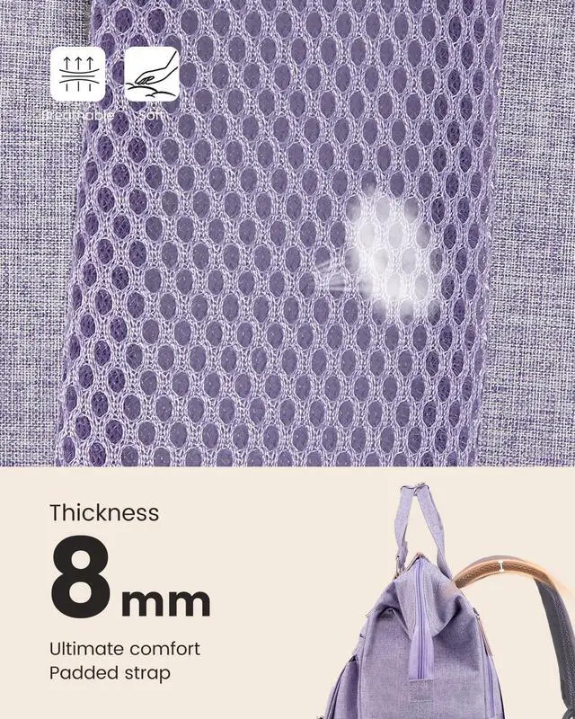 Alt view image 4 of 5 - LOVEVOOK Extra Large Backpack for Women, 18 Inch Travel Laptop Backpack with USB Charging Port, Teacher Doctor Nurse Work Bags, College Computer Backpack Purse, Wide Open Carry On Travel Bag, Purple