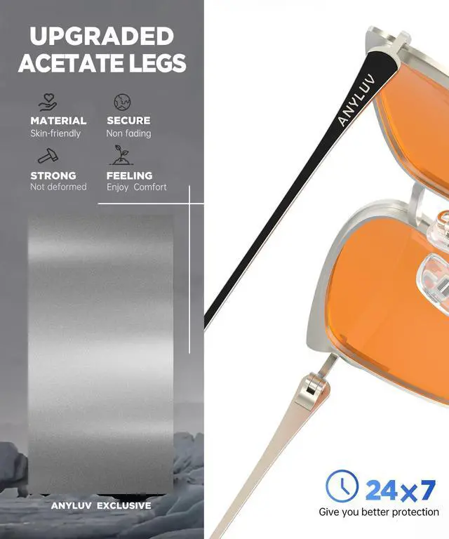 Alt view image 3 of 5 - ANYLUV Blue-Light Blocking-Glasses Blue-Light-Glasses Women: Womens Bluelight Glasses Computer Screen Blocker Eyes Protection