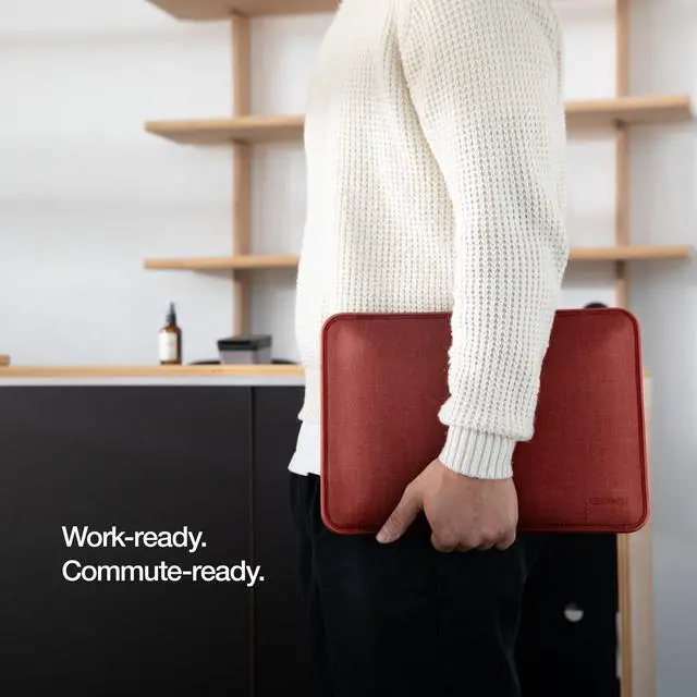 Alt view image 2 of 5 - Incase ICON Sleeve with Woolenex - MacBook Air 13 inch M1, 2020, 2019, 2018 & MacBook Pro 13 inch 2019, 2018, 2017, 2016 Case - Fitted MacBook Case, Laptop Sleeve, Hard Cover, Durable - Red Clay