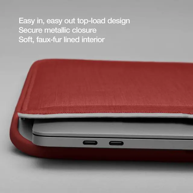 Alt view image 4 of 5 - Incase ICON Sleeve with Woolenex - MacBook Air 13 inch M1, 2020, 2019, 2018 & MacBook Pro 13 inch 2019, 2018, 2017, 2016 Case - Fitted MacBook Case, Laptop Sleeve, Hard Cover, Durable - Red Clay