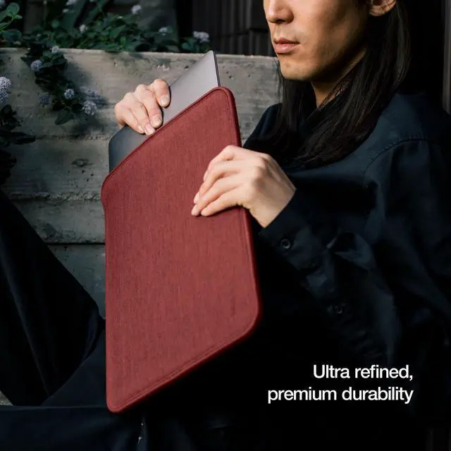 Alt view image 5 of 5 - Incase ICON Sleeve with Woolenex - MacBook Air 13 inch M1, 2020, 2019, 2018 & MacBook Pro 13 inch 2019, 2018, 2017, 2016 Case - Fitted MacBook Case, Laptop Sleeve, Hard Cover, Durable - Red Clay