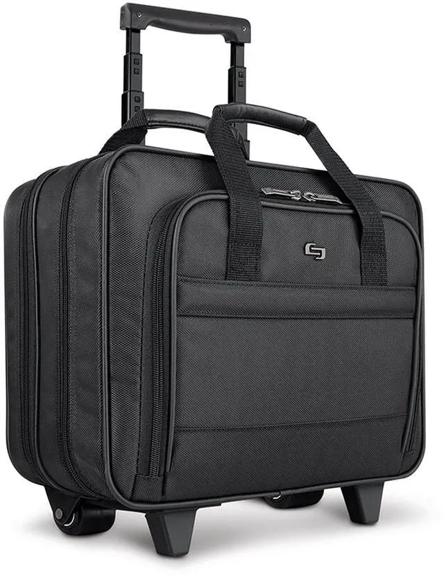 Main image of Solo New York Rolling Case with Wheels - Roller Laptop Bag, Wheeled Briefcase for Women & Men, Carry On Size for Travel, Fits 15.6" Computer - Carnegie, Black