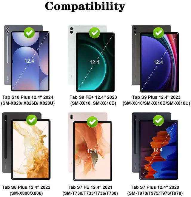 Alt view image 2 of 5 - LAMA Backlit Keyboard Case for Samsung Galaxy 12.4 inch S10 Plus/S9 FE+/S9+/S8+, 12.4" S7 FE/S7 Plus Case with Keyboard with S Pen Holder, Detachable Keyboard Case with Slim Cover, Green