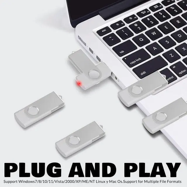 Alt view image 2 of 5 - USB Flash Drive 4GB 20 Pack FEWINA USB 2.0 Flash Drives Bulk 4 GB Thumb Drive Swivel Memory Stick Jump Drive Pen Drive for Storage and Backup White Color 20PCS 4GB