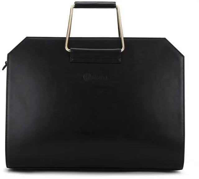 Main image of RASHKI CHIQUE - 15.6" Laptop Tote Bag for Women | Professional Office Bag | Detachable & Adjustable Strap | Vegan Leather (Black)